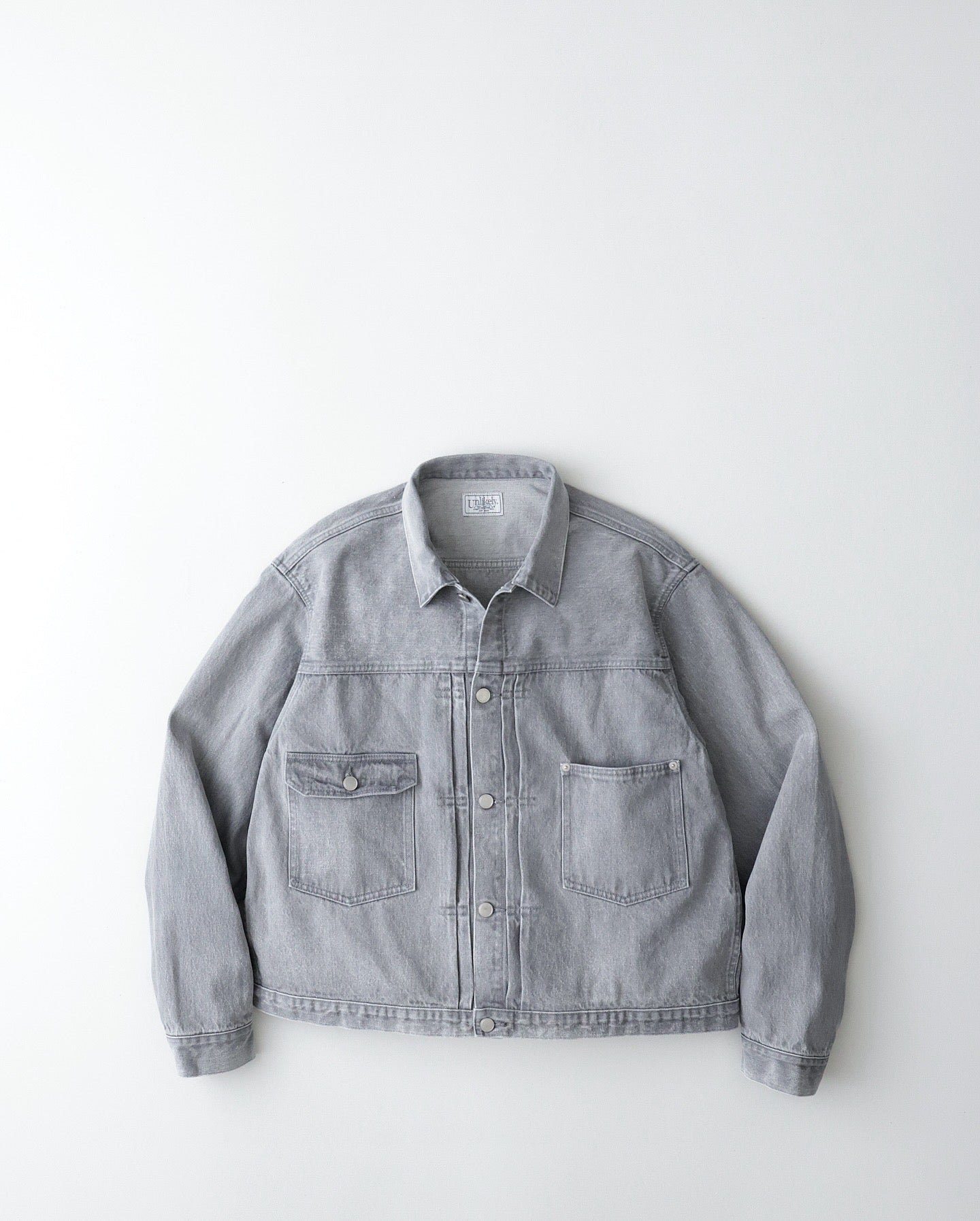 UNLIKELY TIME TRAVEL TRUCKER JACKET GRAY DENIM