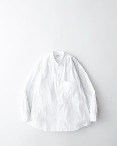 BROAD L/S OVERSIZED BAND COLLAR SHIRT