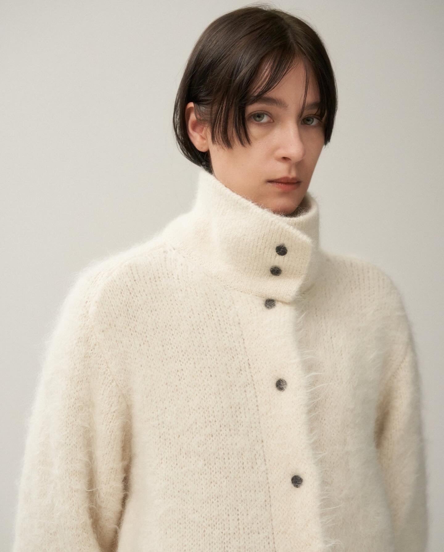 ALPACA FUR STAND COLLAR CARDIGAN（WOMEN）