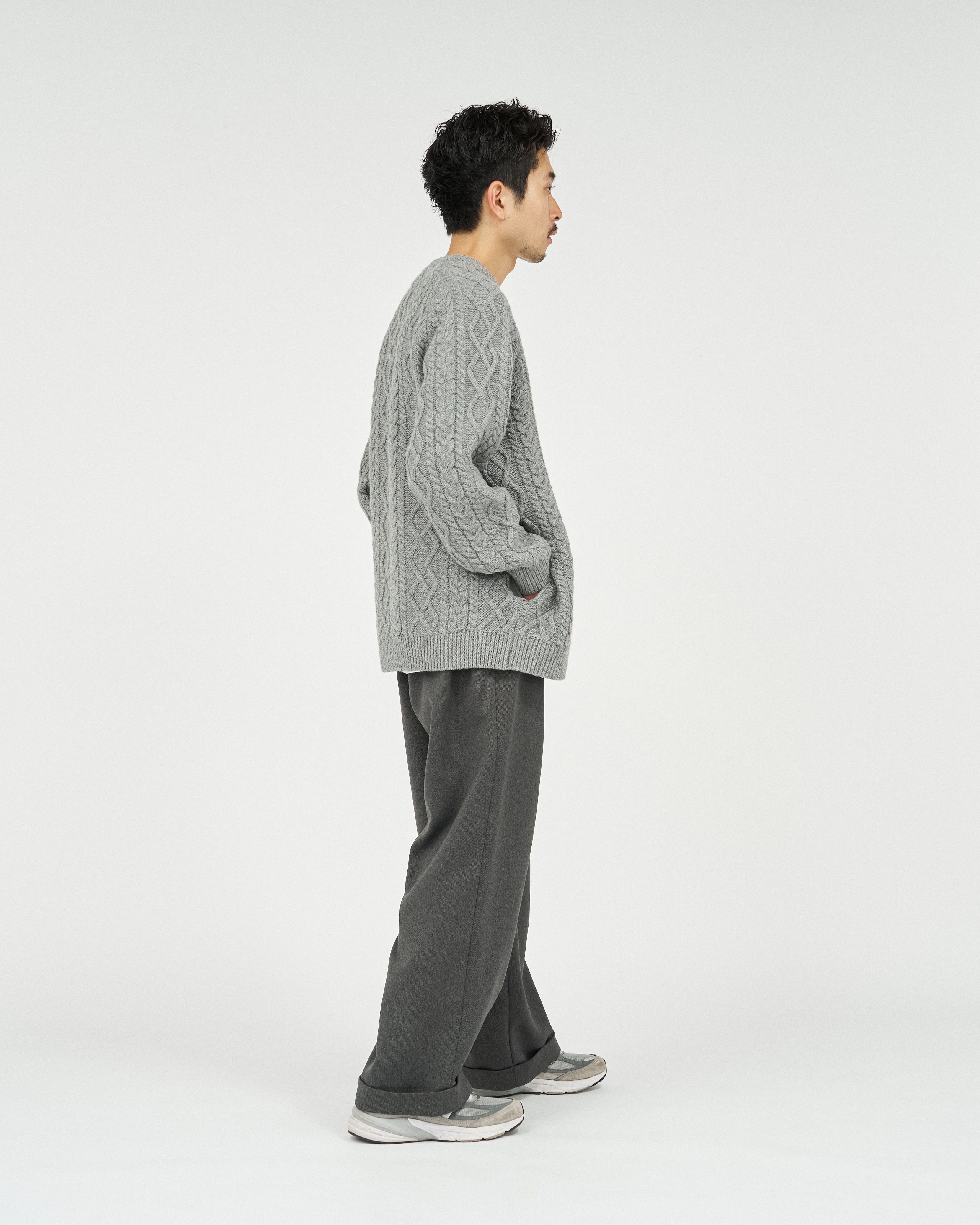 SHETLAND WOOL x SOLOTEX® TECH FISHERMAN SWEATER