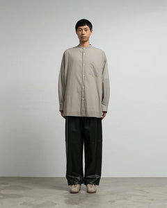 TECHNO WOOL TROPICAL OVERSIZED BAND COLLAR SHIRT
