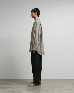 TECHNO WOOL TROPICAL OVERSIZED BAND COLLAR SHIRT