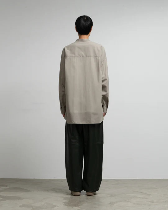 TECHNO WOOL TROPICAL OVERSIZED BAND COLLAR SHIRT