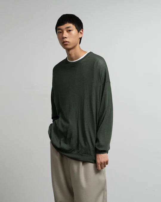 HIGH GAUGE L/S OVERSIZED CREW NECK KNIT