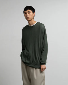 HIGH GAUGE L/S OVERSIZED CREW NECK KNIT
