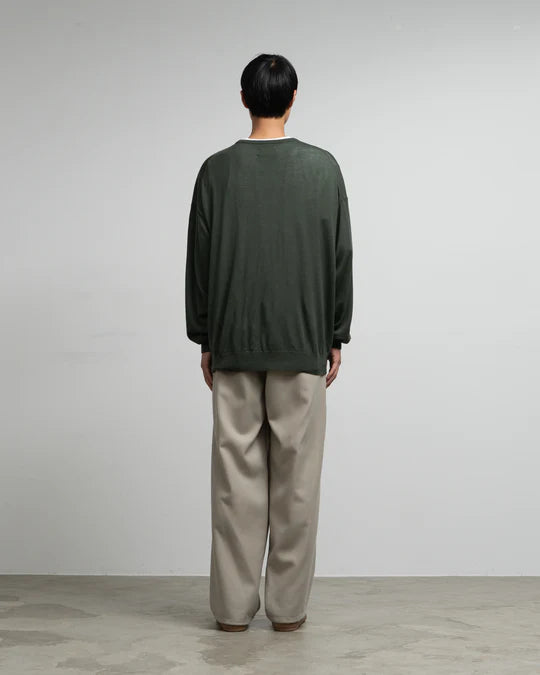 HIGH GAUGE L/S OVERSIZED CREW NECK KNIT
