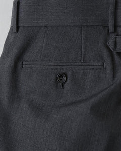 UNLIKELY BACK STRAP PLAIN FRONT TROUSERS WOOL SERGE