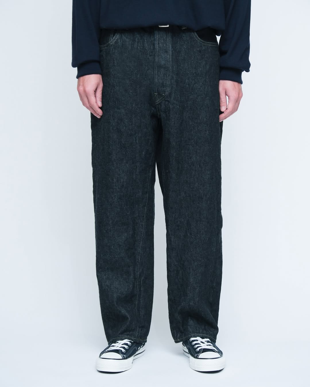 WASHED DENIM WIDE PANTS