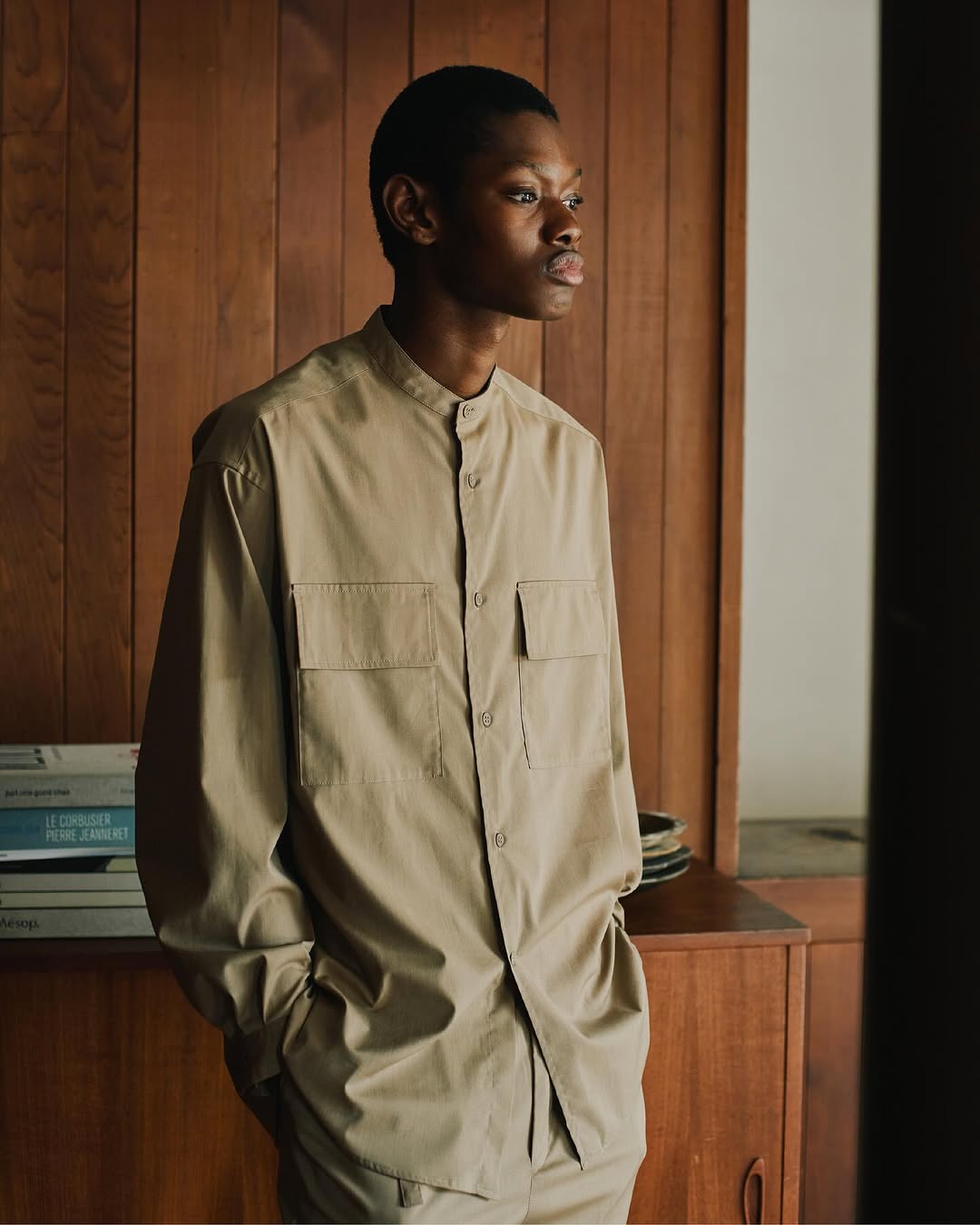 BAND COLLAR SHIRT