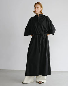 SILICON POPLIN 3/4 SLEEVE SMOCK DRESS（WOMEN）