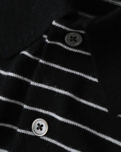 HIGH GAUGE STRIPED POLO SHIRT