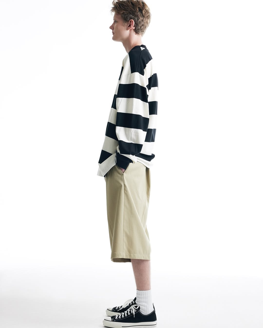 WIDE STRIPED L/S TEE