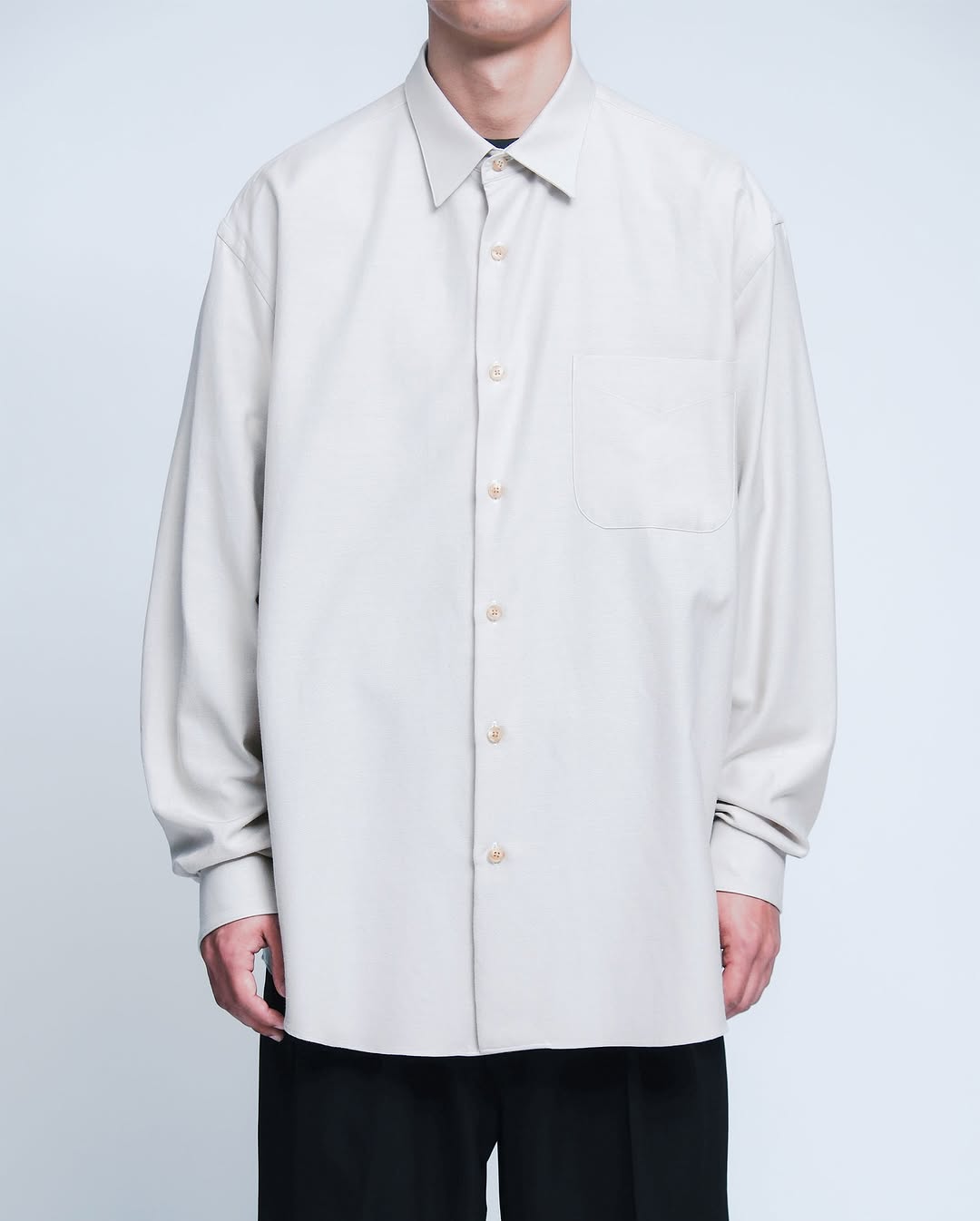 SILK COTTON OXFORD REGULAR COLLAR SHIRT