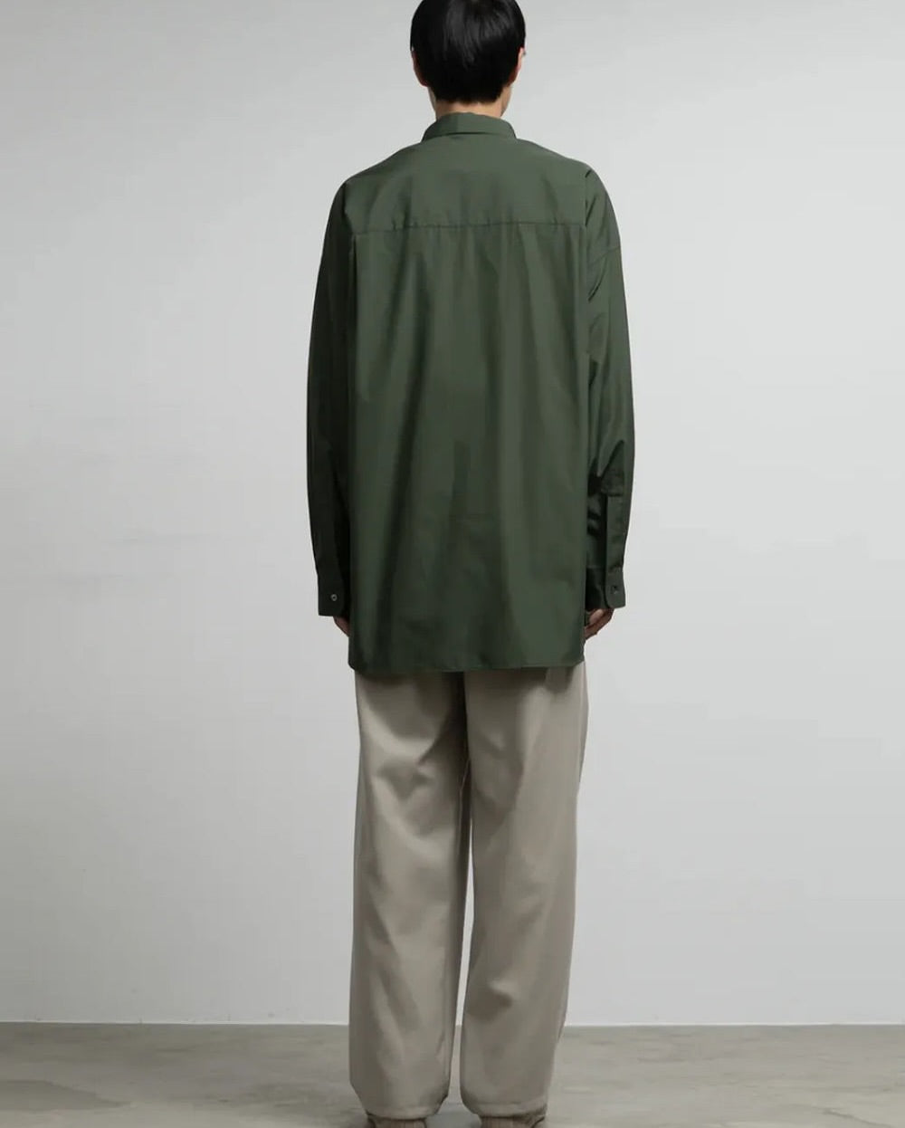 SILICON POPLIN OVERSIZED REGULAR COLLAR SHIRT