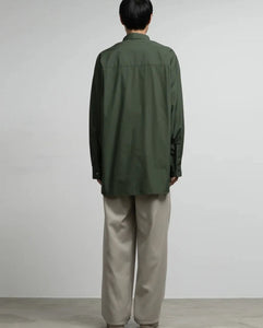 SILICON POPLIN OVERSIZED REGULAR COLLAR SHIRT