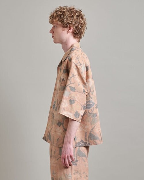 FRAGMENT FLOWER OPEN COLLAR SHIRT