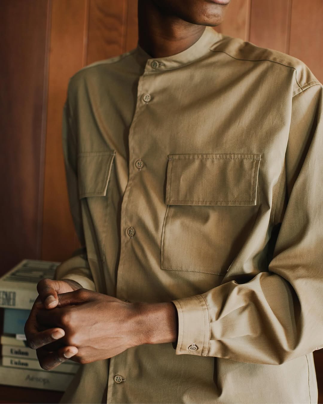 BAND COLLAR SHIRT