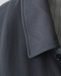 BACK SATIN GABARDINE BAL COLLAR COAT