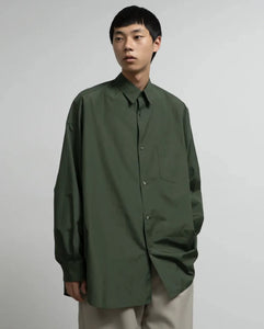 SILICON POPLIN OVERSIZED REGULAR COLLAR SHIRT
