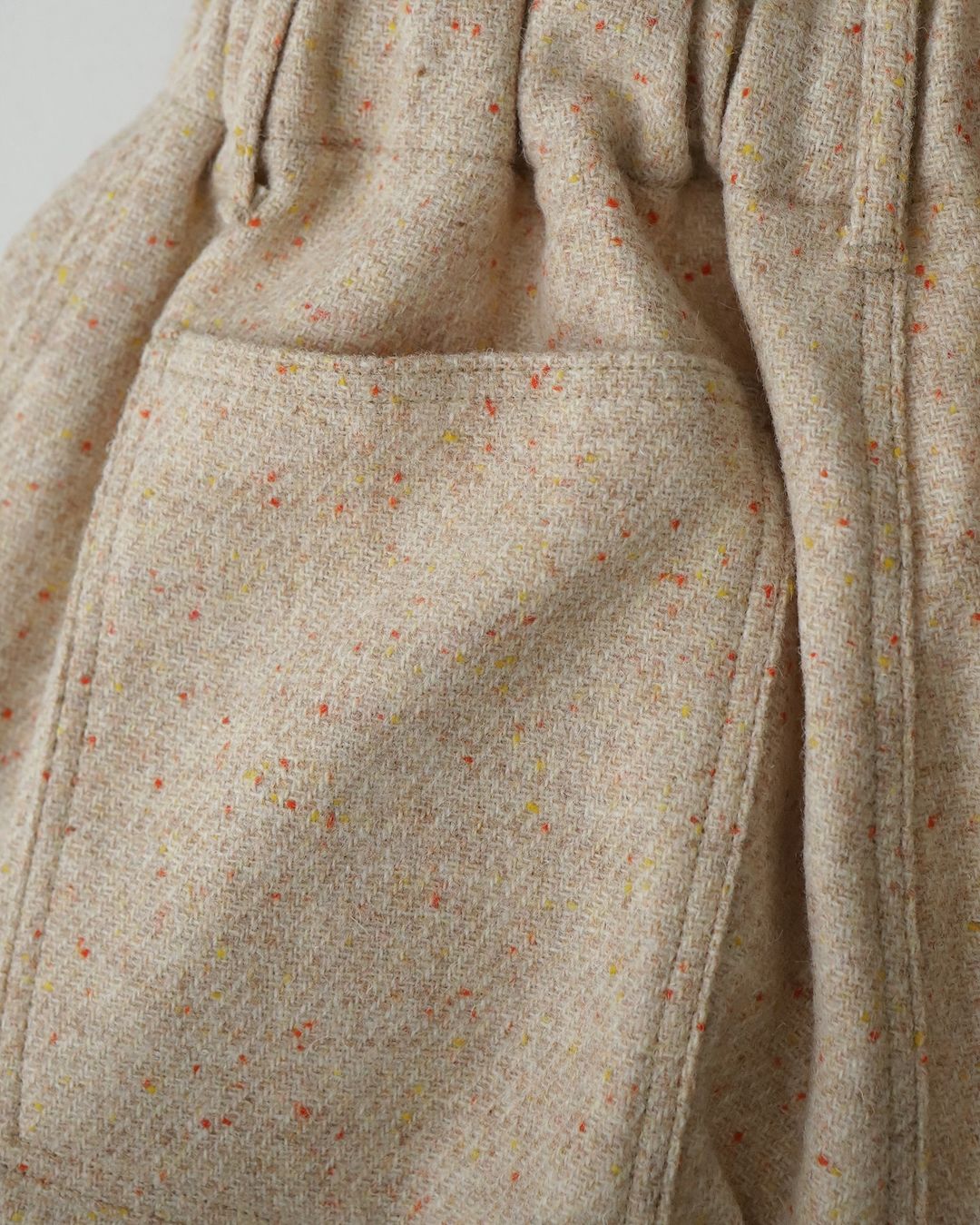 CIRCULAR PANTS CREAM NEP HARRIS TWEED