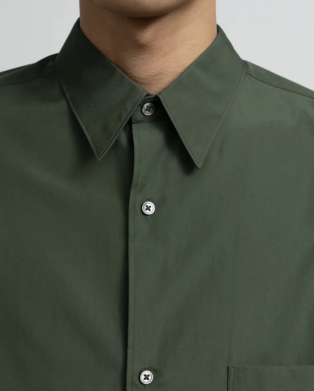 SILICON POPLIN OVERSIZED REGULAR COLLAR SHIRT