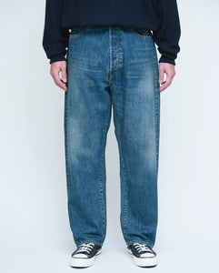 WASHED DENIM WIDE PANTS