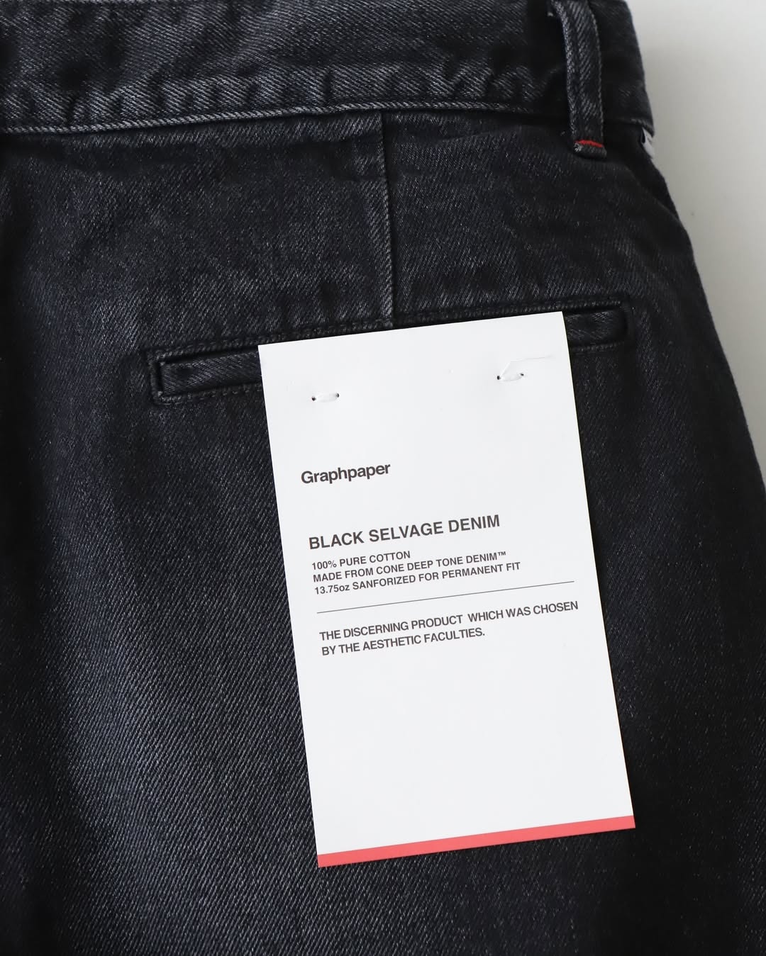 SELVAGE DENIM TWO TUCK TAPERED PANTS