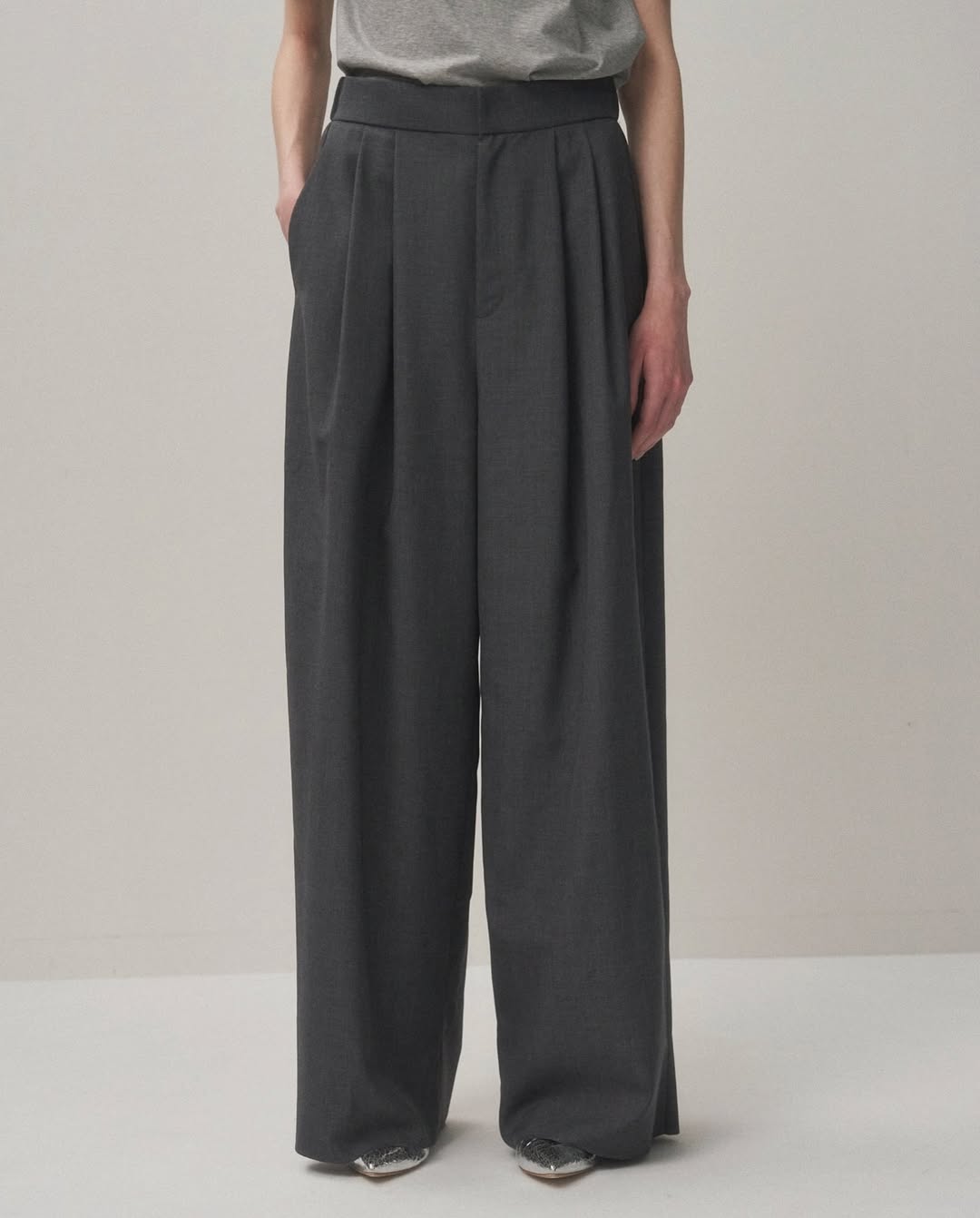 WOOL TROPICAL WIDE EASY PANTS（WOMEN）