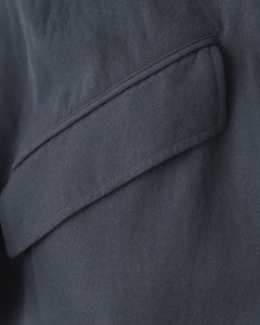 BACK SATIN GABARDINE BAL COLLAR COAT