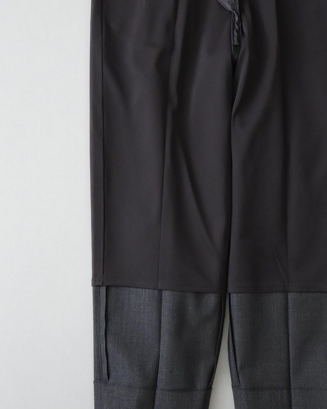 UNLIKELY BACK STRAP PLAIN FRONT TROUSERS WOOL SERGE