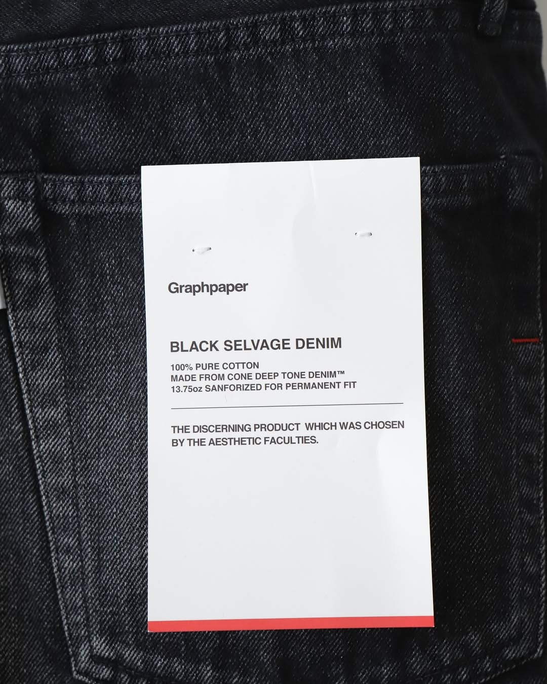 SELVAGE DENIM FIVE POCKET TAPERED PANTS