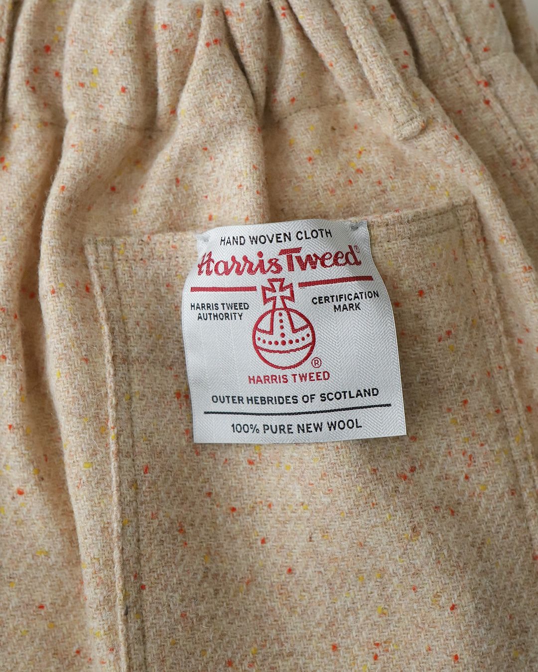 CIRCULAR PANTS CREAM NEP HARRIS TWEED