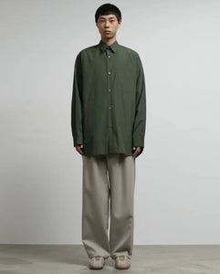 SILICON POPLIN OVERSIZED REGULAR COLLAR SHIRT