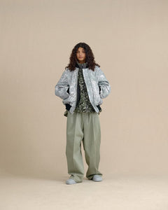 OUT TUCK WIDE TAPERED PANTS