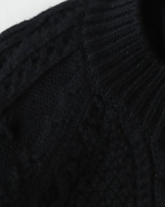 MERINO WOOL MIX CABLE KNIT SWEATER