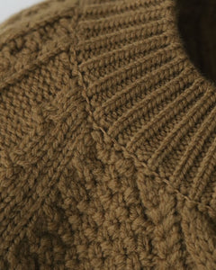 MERINO WOOL MIX CABLE KNIT SWEATER