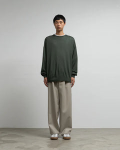 HIGH GAUGE L/S OVERSIZED CREW NECK KNIT