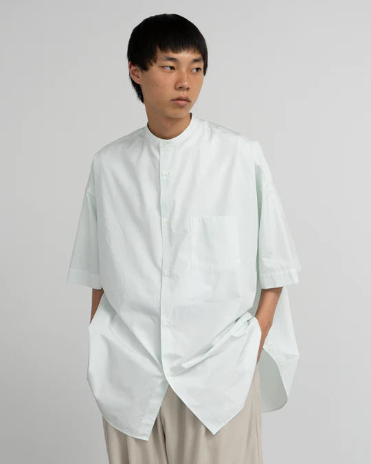 ALUMO for GP S/S OVERSIZED BAND COLLAR SHIRT