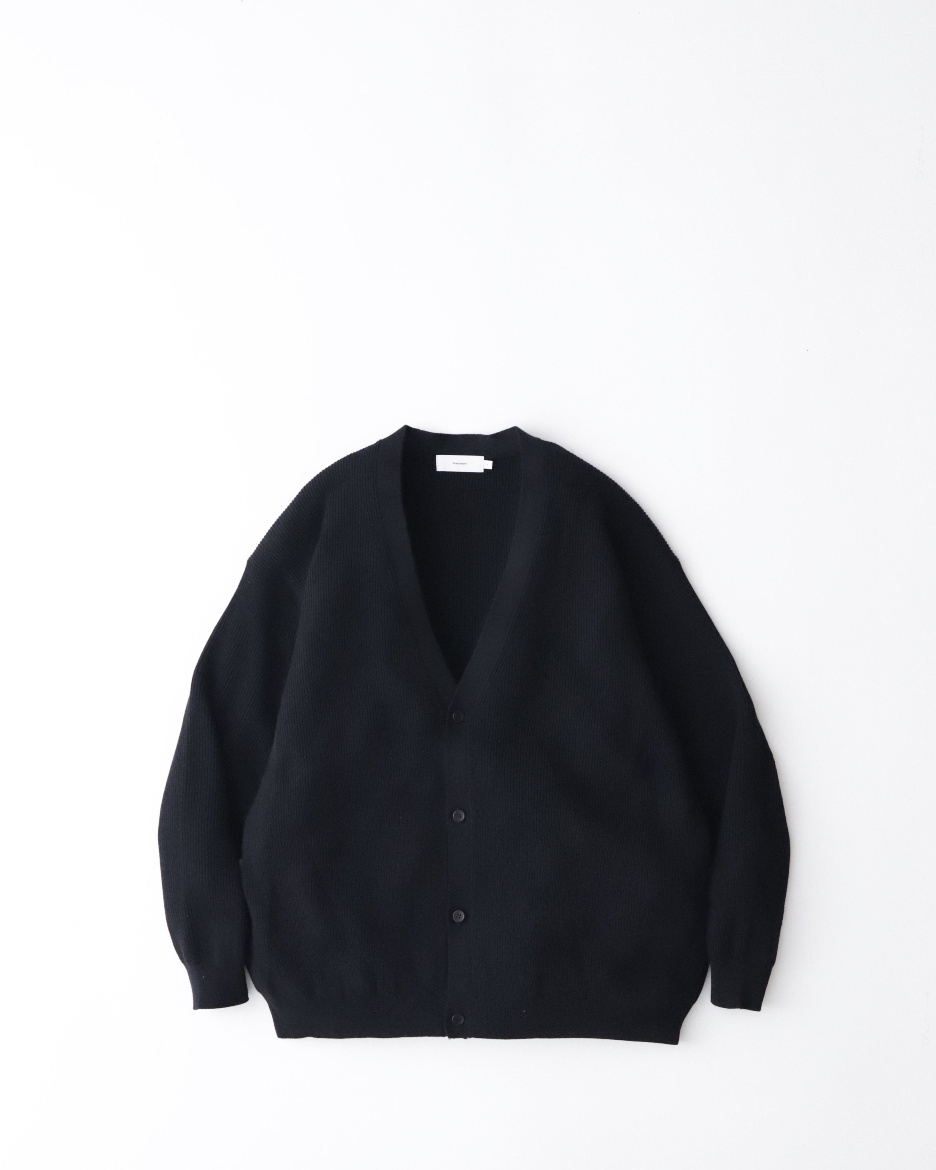 GraphpaperのHIGH DENSITY CARDIGAN 黒ATON - カーディガン