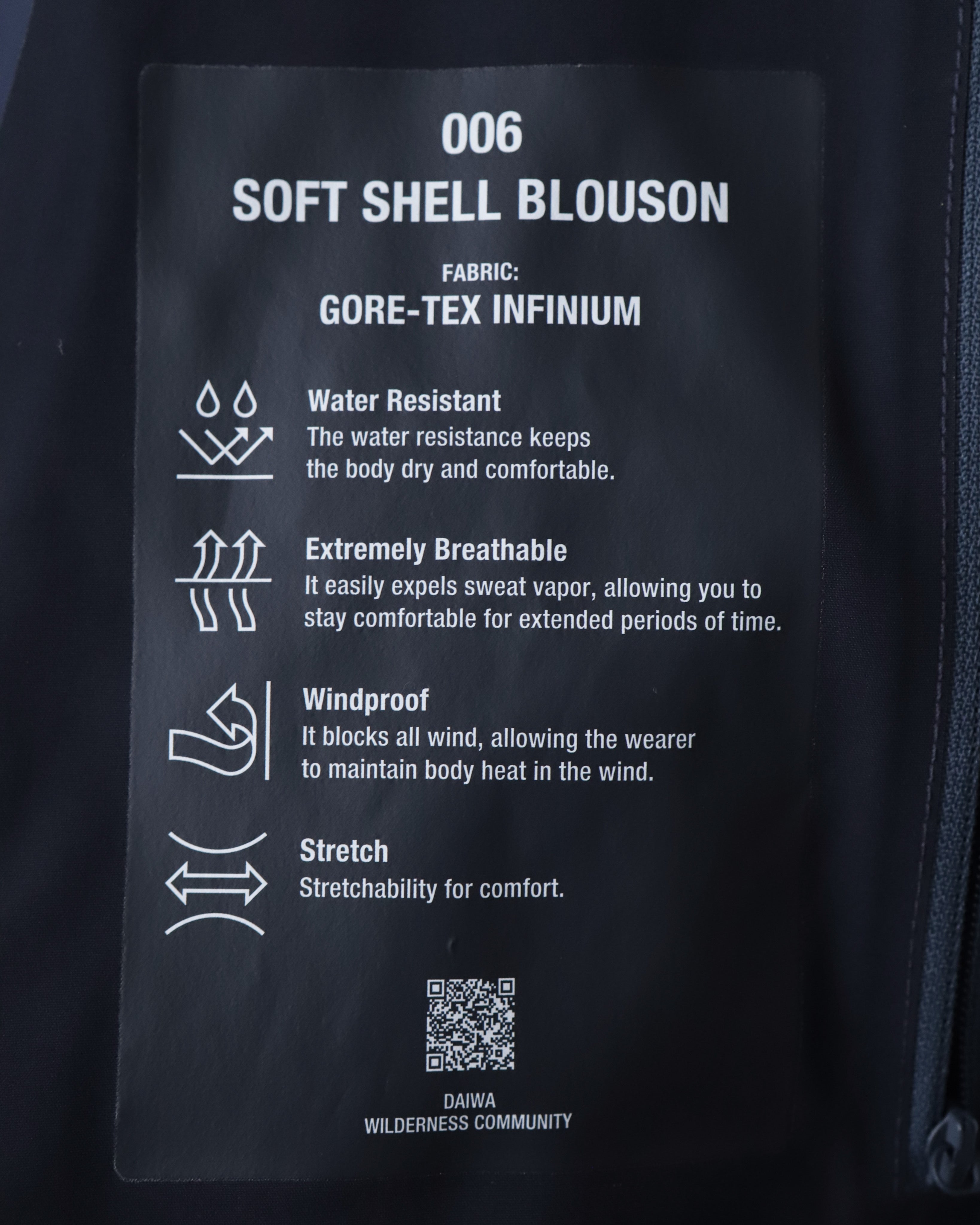 DAIWA LIFESTYLE｜SOFT SHELL BLOUSON GORE-TEX INFINIUM 006