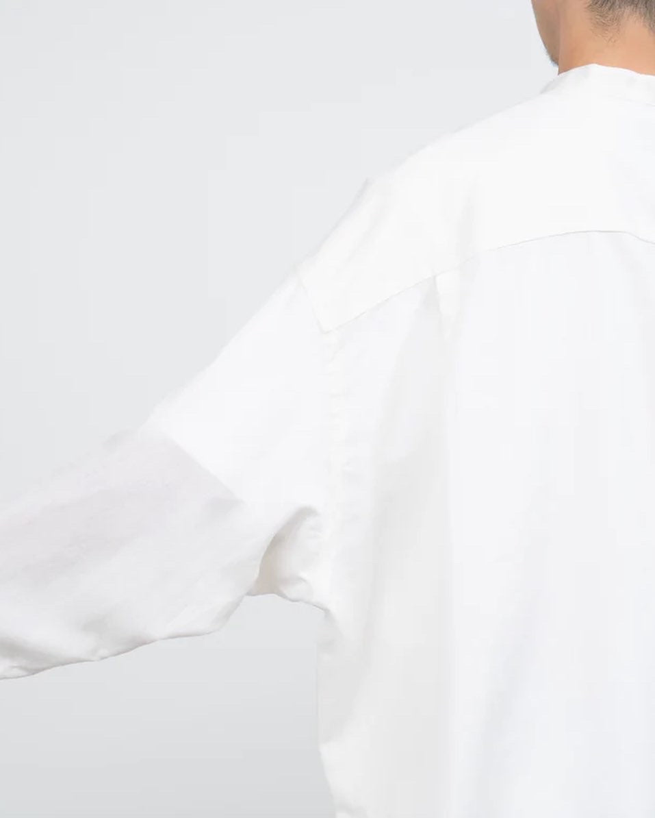 Graphpaper LINEN CUPRO OVERSIZED BAND COLLAR SHIRT – NCNR WEB STORE