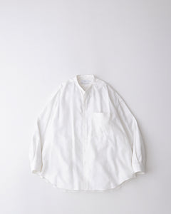 LINEN CUPRO OVERSIZED BAND COLLAR SHIRT